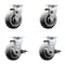 Service Caster 5 Inch Thermoplastic Rubber Swivel Caster Set with Roller Bearings 2 Brakes SCC-20S520-TPRRD-2-TLB-2 - alternate 1